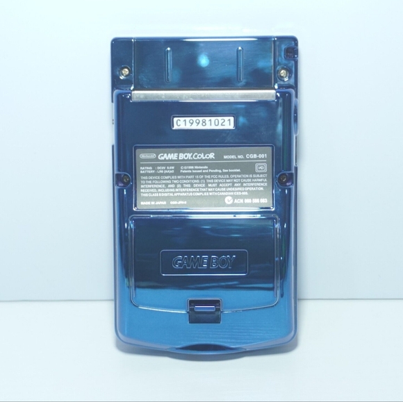 Shiny Metallic Blue Gameboy Color GBC Handheld Console w/ IPS Backlit LCD Screen - Picture 3 of 7